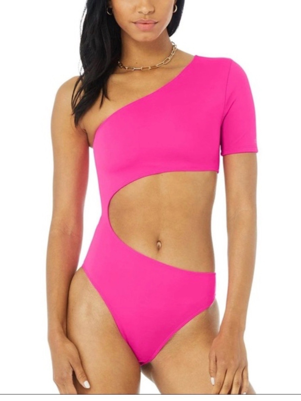 Alo Yoga Body Wave One Piece Cutout Swimsuit Pink Size XS?